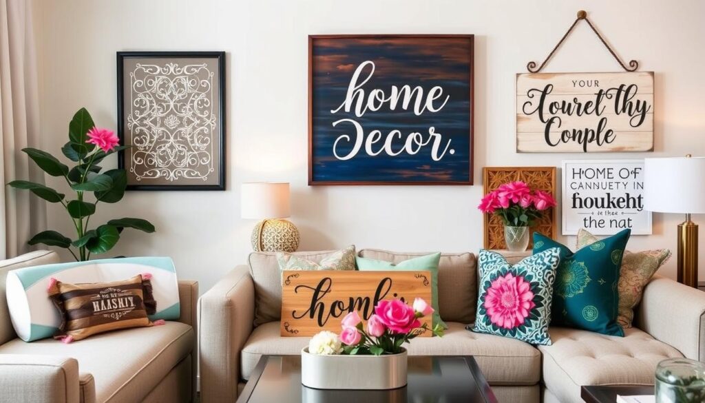 Personalized home decor items made with Cricut